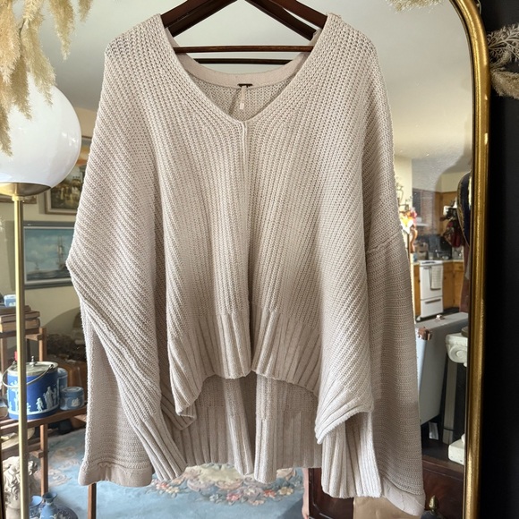 Free People Sweaters - Free People Oversized Knit Long Butterfly Sleeve Cream Ivory Sweater